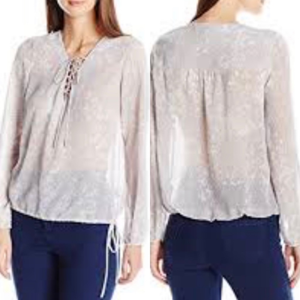 Jessica Simpson Womens Lise Lace-Up Top